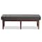 Baxton Studio Lucca Walnut Wood Dark Grey Button-Tufted Bench 140-7567 - alternate 2